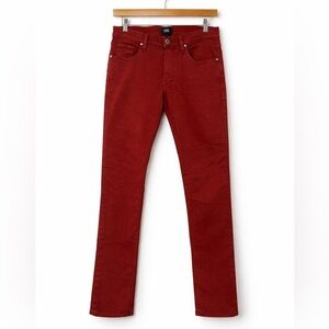 PAIGE Federal Slim Straight Jeans 31x33 Brick Red Made in USA